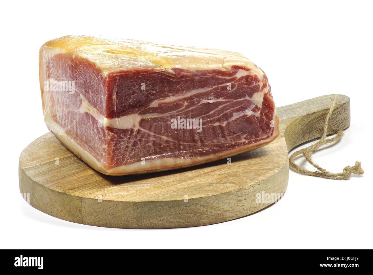 Italian drycured ham isolated on white background Stock Photo Alamy