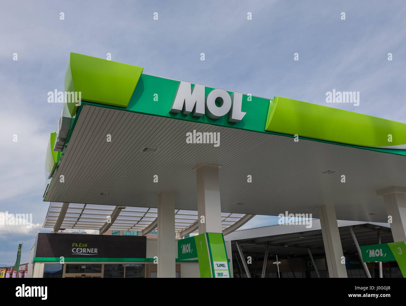 MOL gas station (detail) Stock Photo