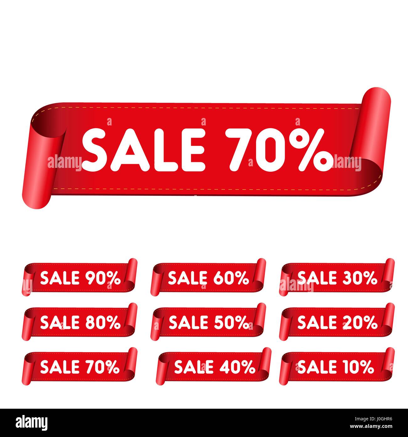 Sale red ribbon set Stock Vector Image & Art Alamy