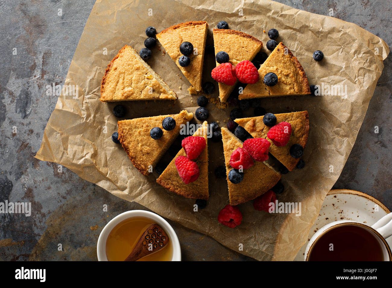 Gluten free cake with fresh fruit Stock Photo Alamy