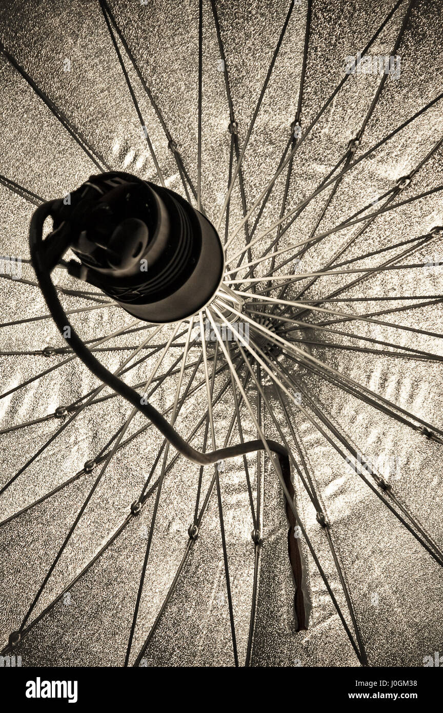 photographic studio strobe lighting and reflective umbrella Stock Photo