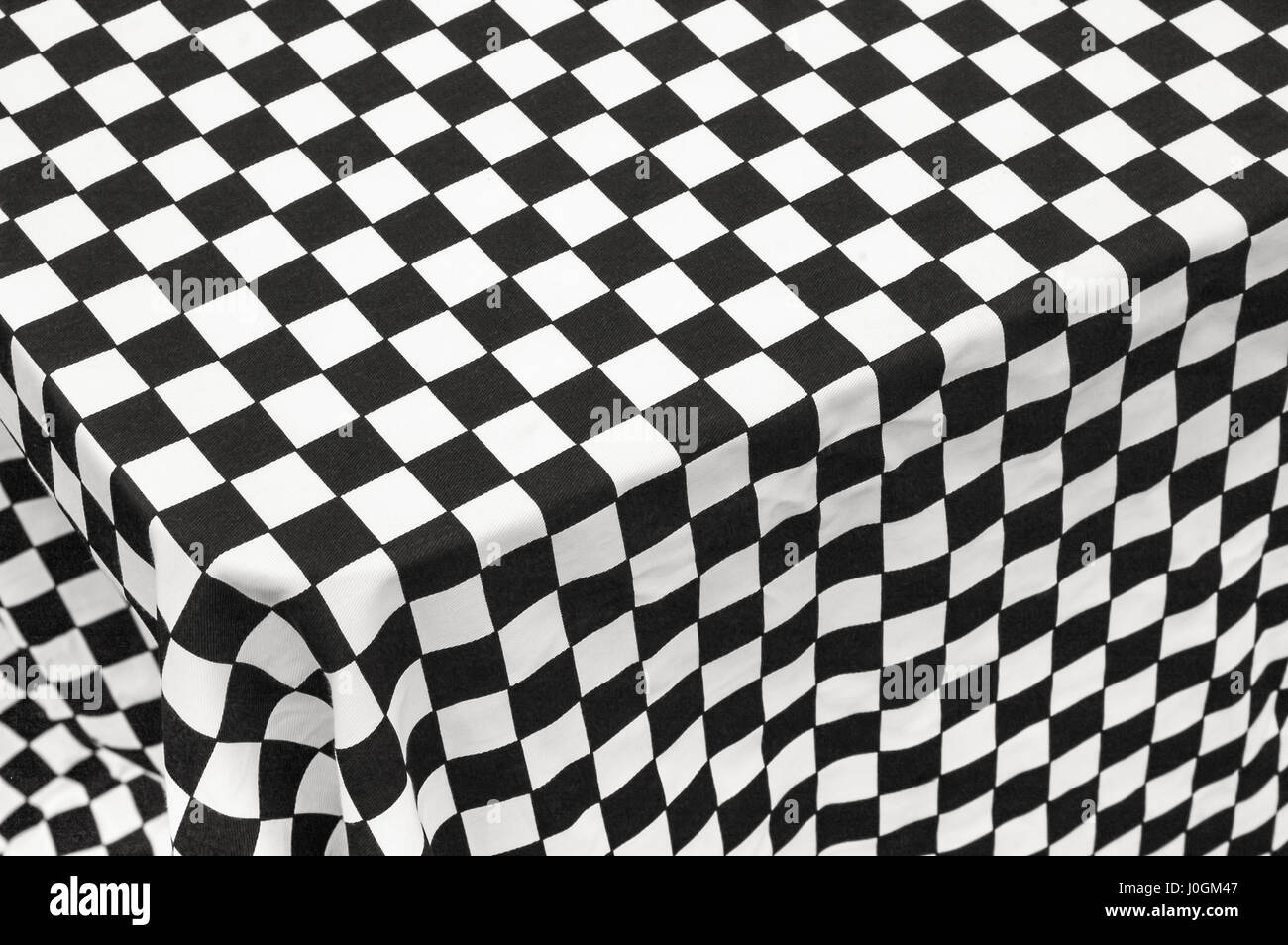 black and white checkered tablecloth background Stock Photo - Alamy