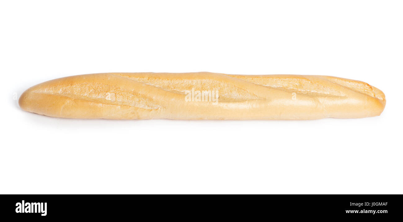 French baguette isolated on white Stock Photo - Alamy