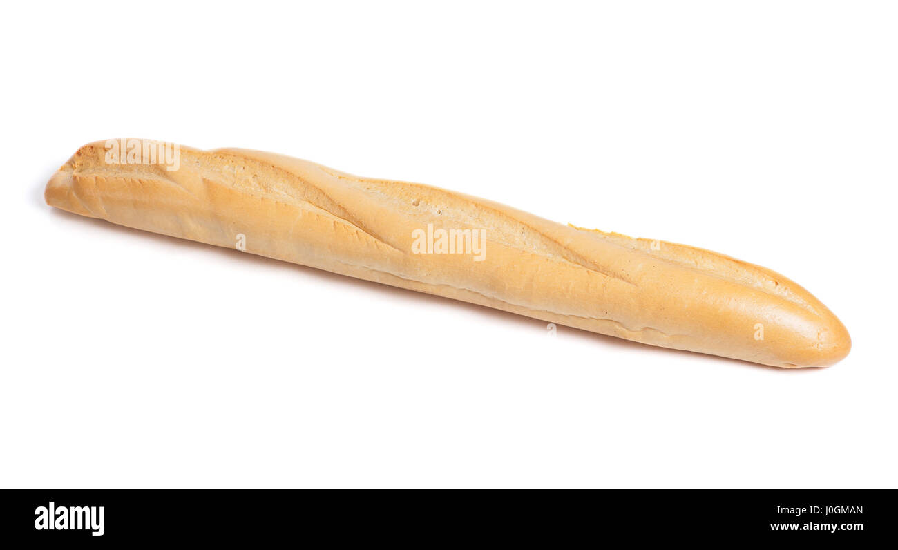 French baguette isolated on white Stock Photo - Alamy