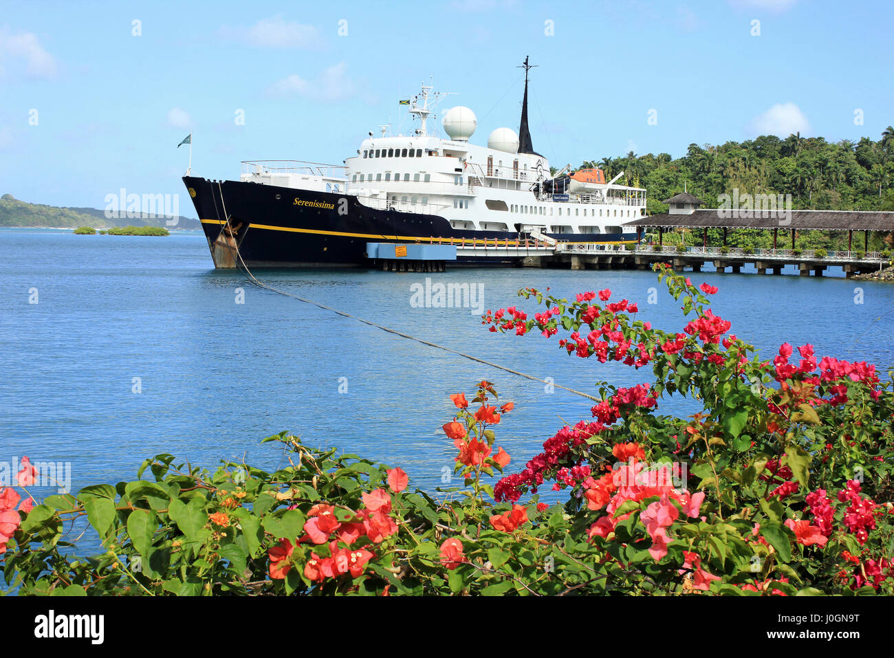 MS Serenissima docked at Port Antonio, Jamaica Stock Photo