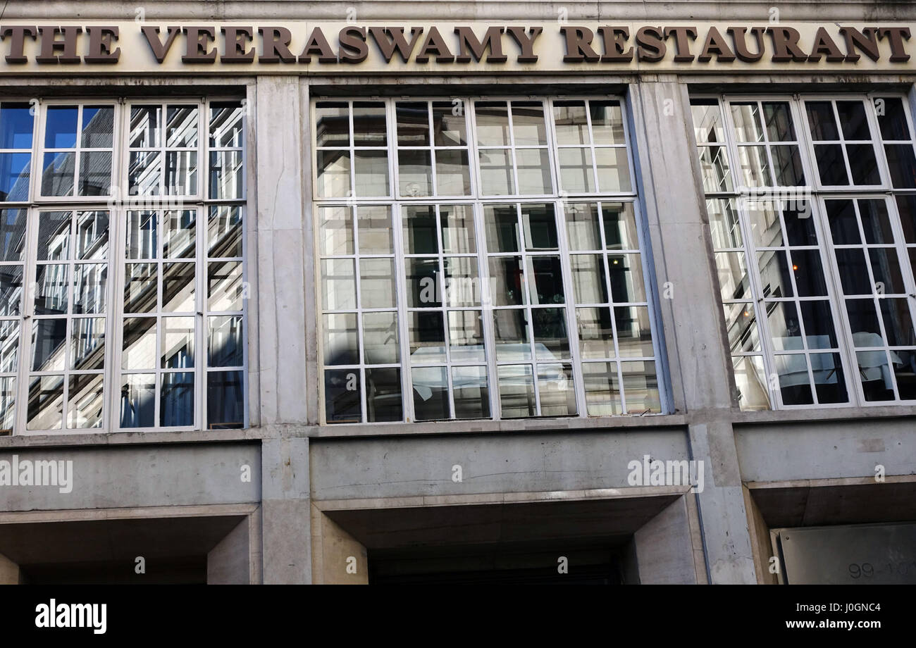 The Veeraswamy Indian restaurant near Regent Street, London Stock Photo