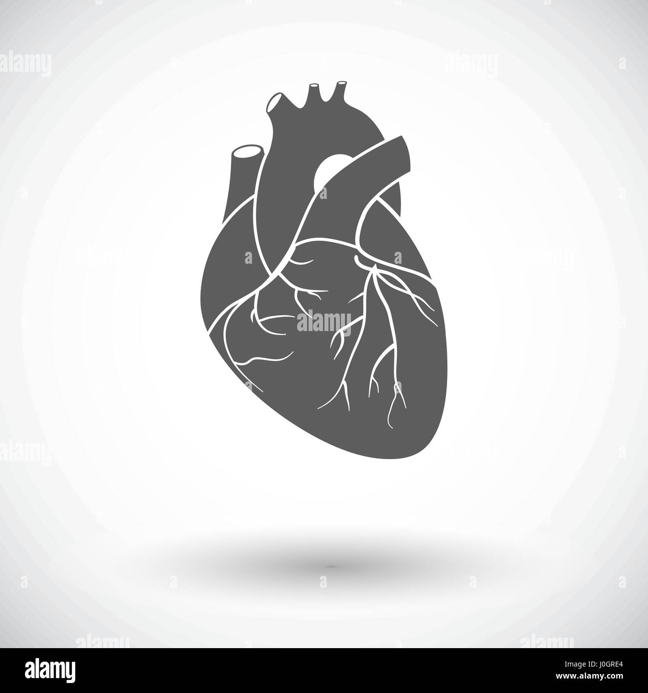 Heart. Single flat icon on white background. Vector illustration. Stock Vector