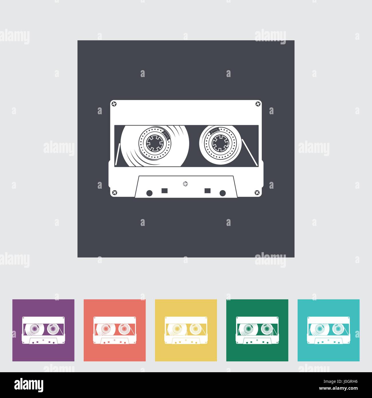 Audiocassette flat single icon. Vector illustration Stock Vector Image ...