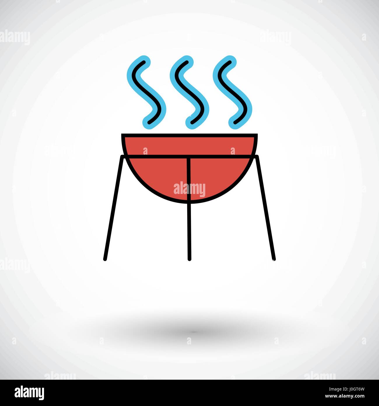 BBQ. Flat icon on the white background for mobile and web applications ...