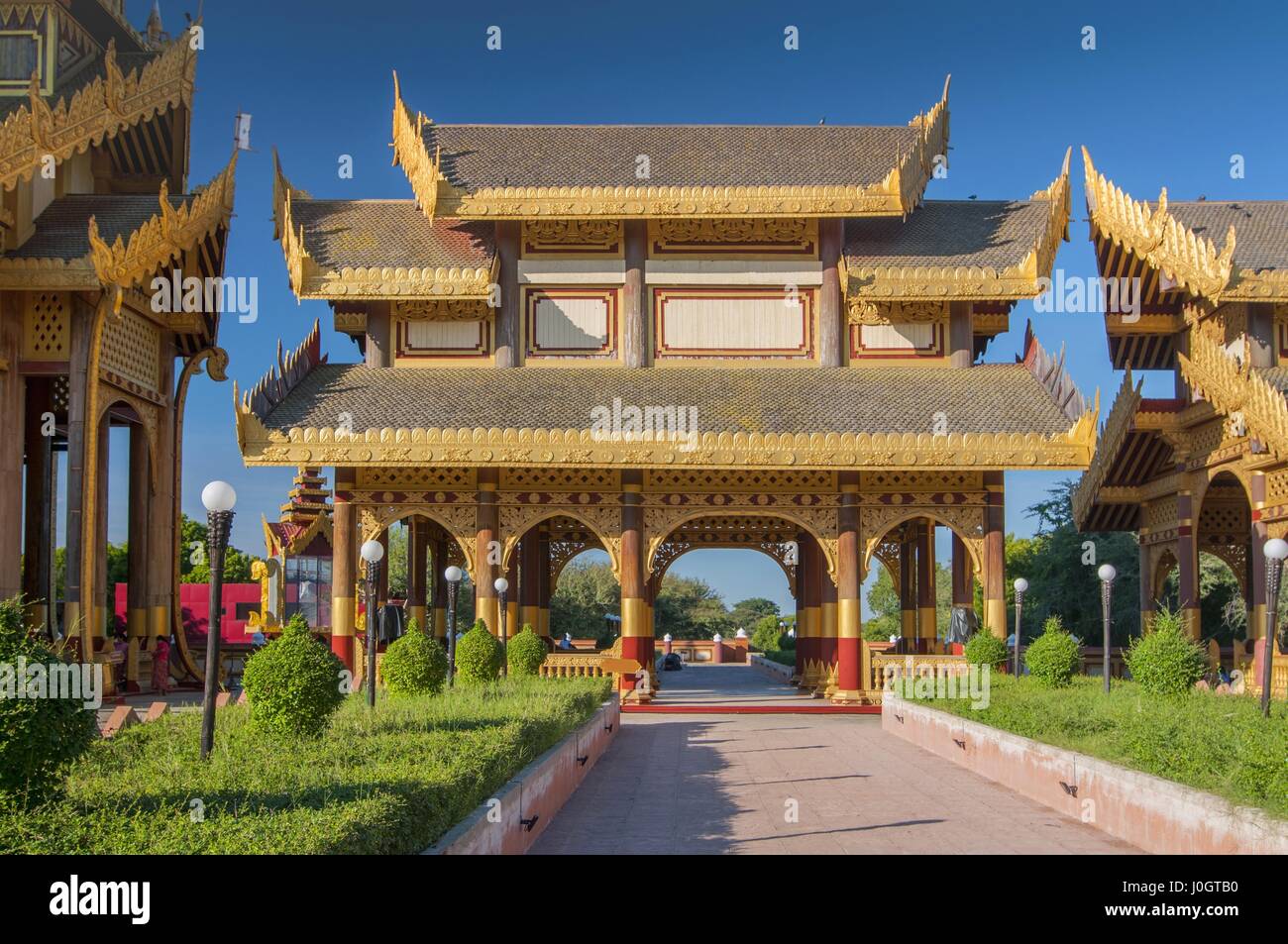 Thihathana Hall replica, Bagan Golden Palace, Bagan, Myanmar, (Burma). Stock Photo