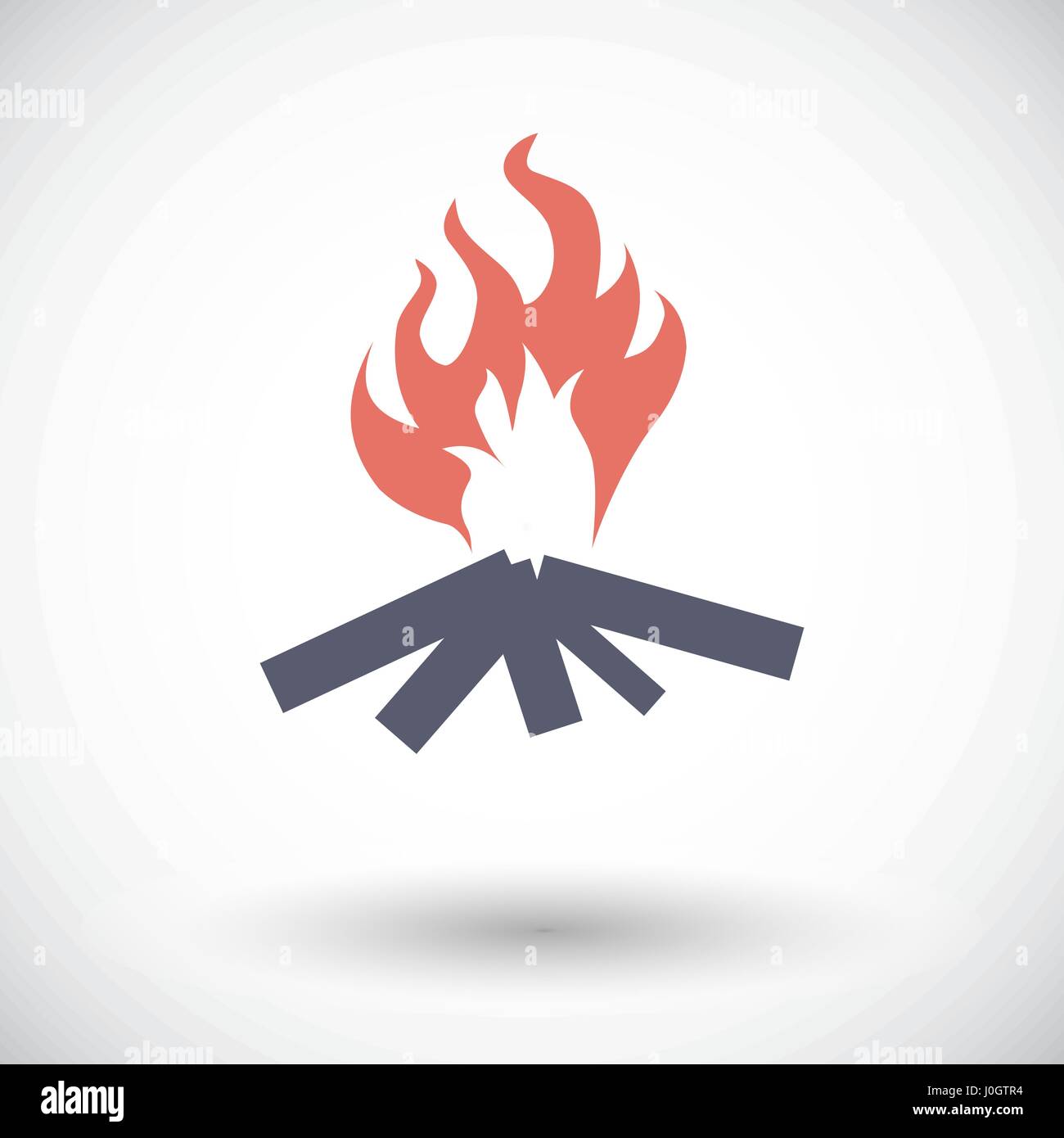 Bonfire. Single flat icon on white background. Vector illustration ...