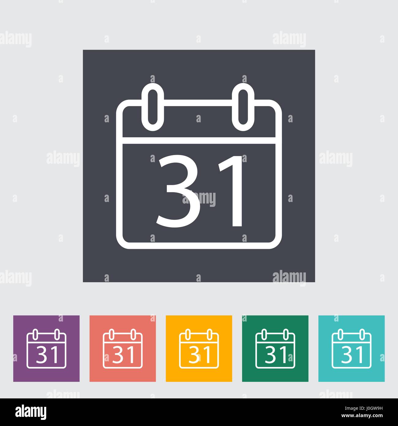 Calendar with padlock. Single flat icon on the button. Vector illustration. Stock Vector