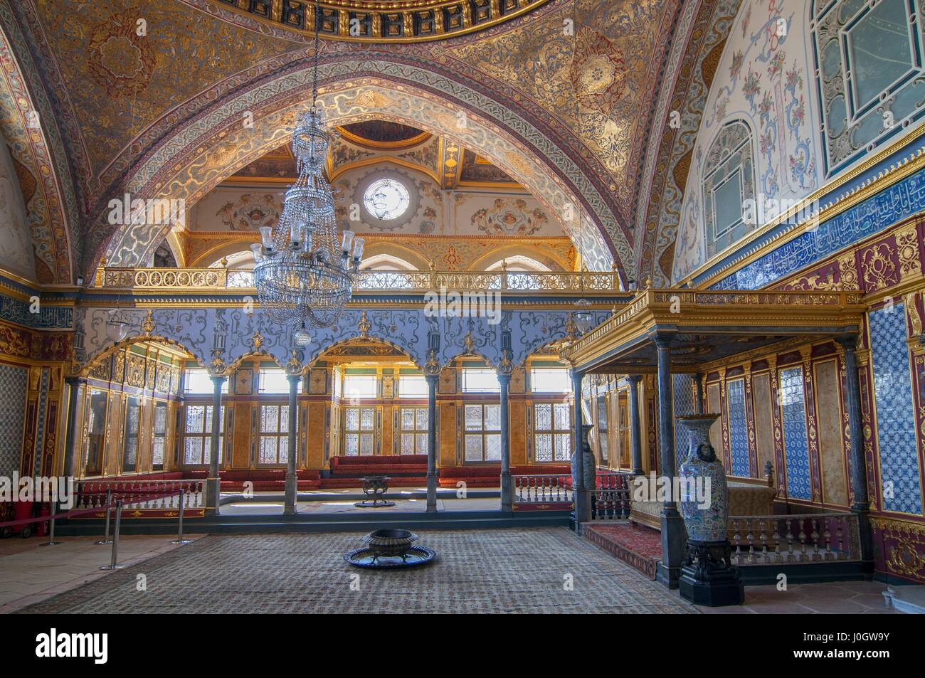 Beautifully audience hall and imperial throne room in the Harem of ...