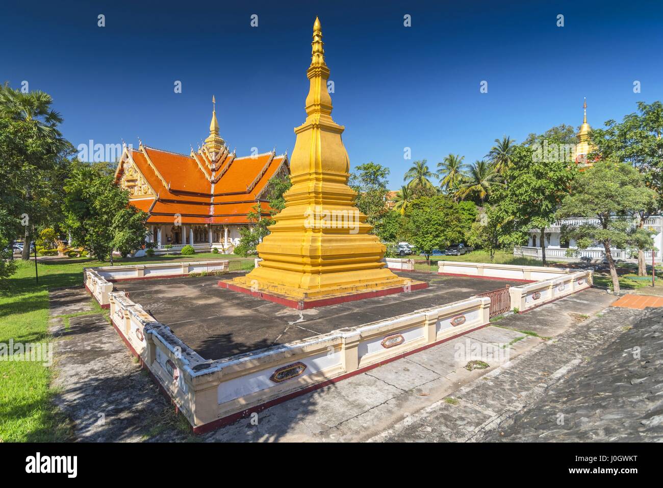 Wat That Phoun temple in the capital city of Laos, Vientiane. Stock Photo