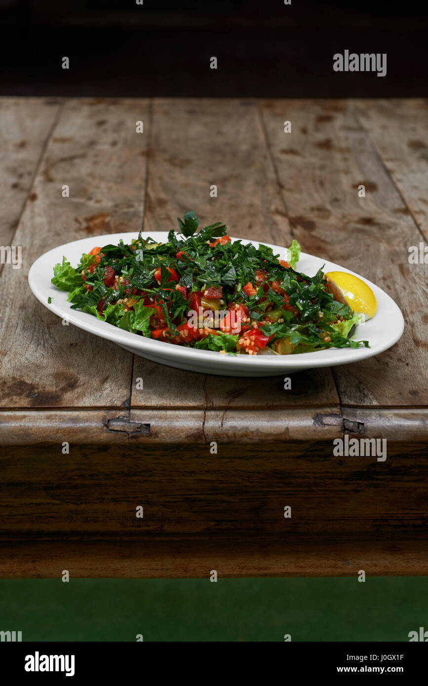 Oriental,anatolian salad with chopped tomatoes,persley and groats Stock
