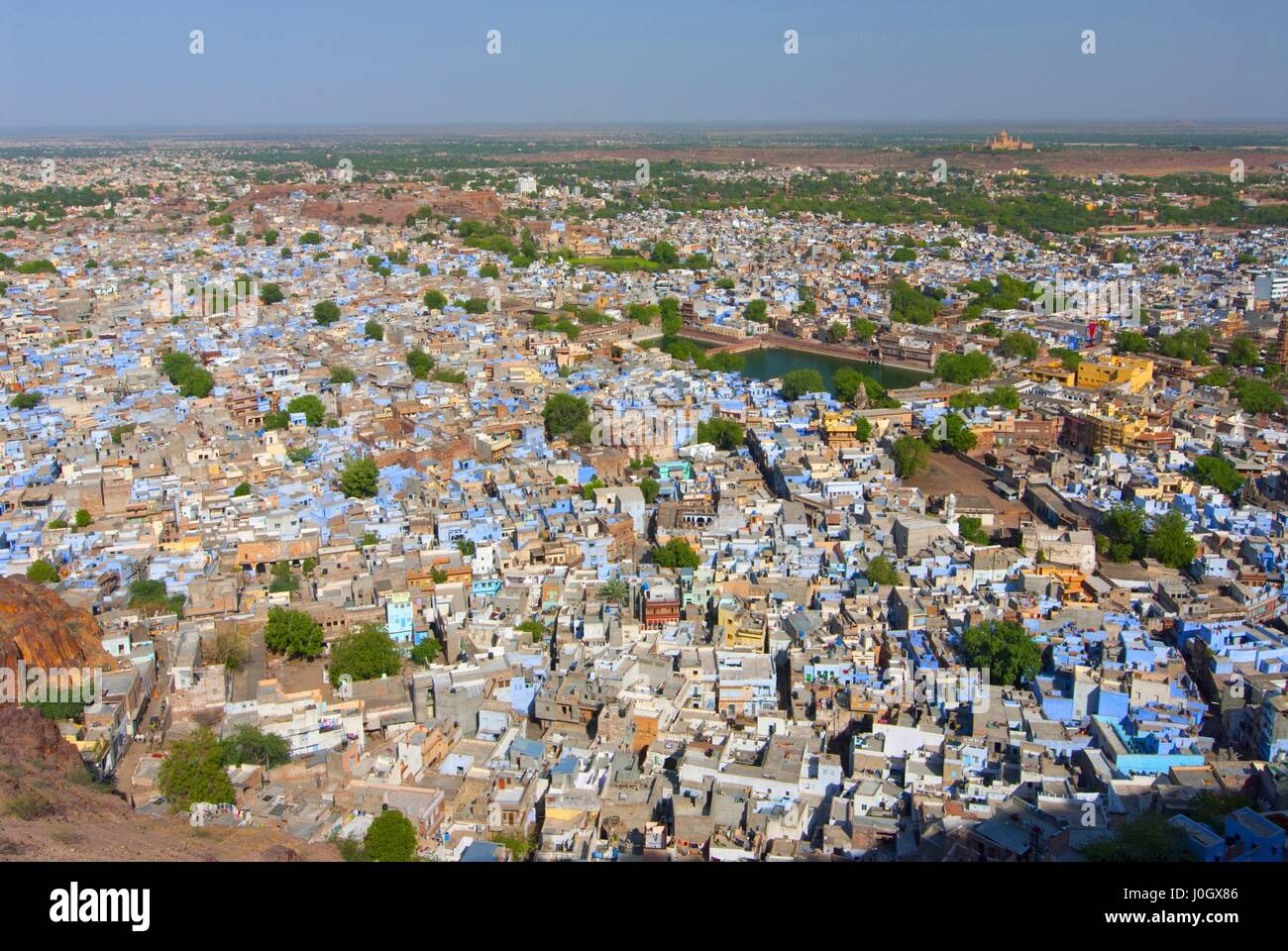View of the old blue city of Jodhpur in Rajasthan, India Stock Photo ...