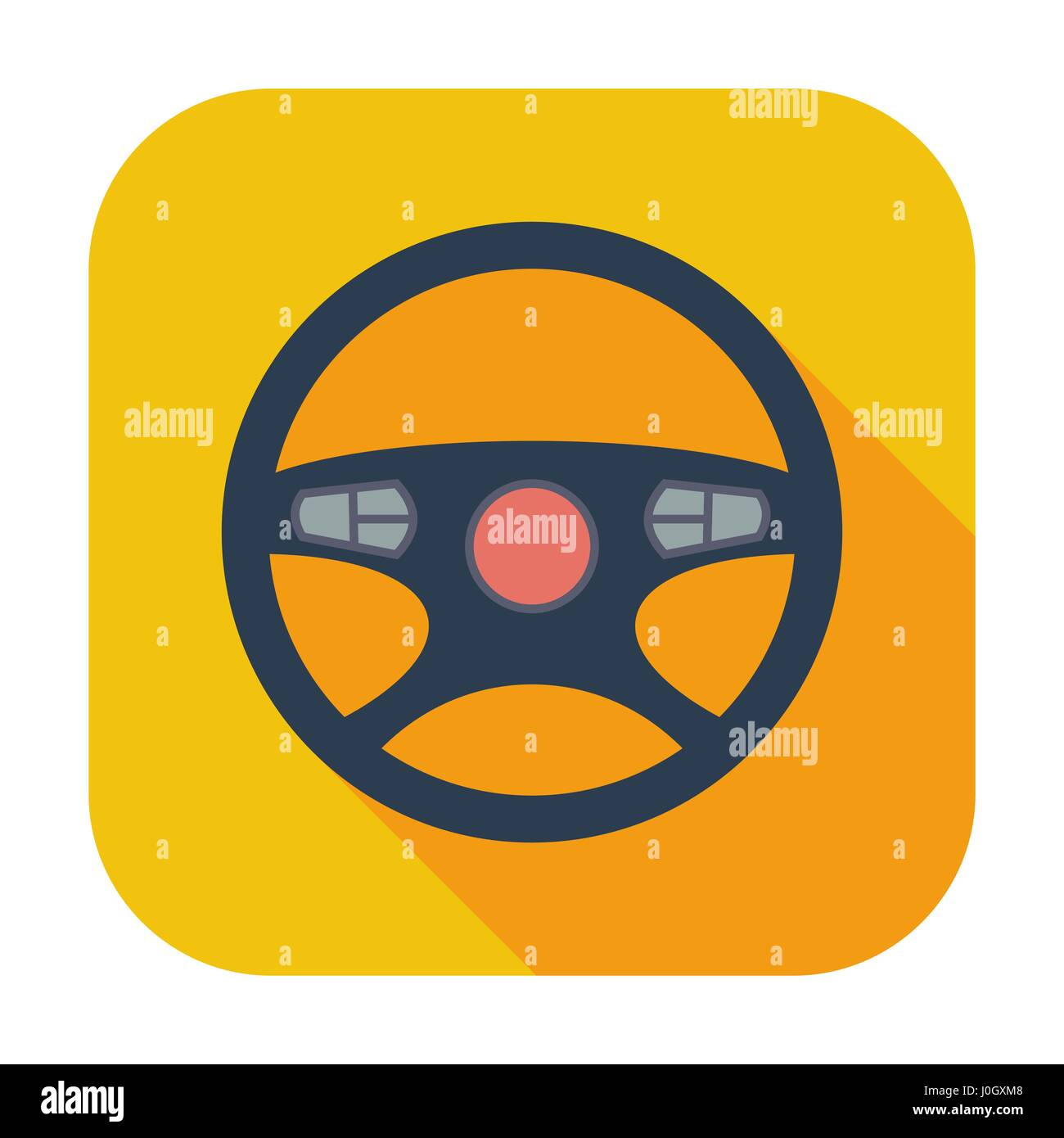 Car Steering Wheel. Single flat color icon. Vector illustration. Stock Vector