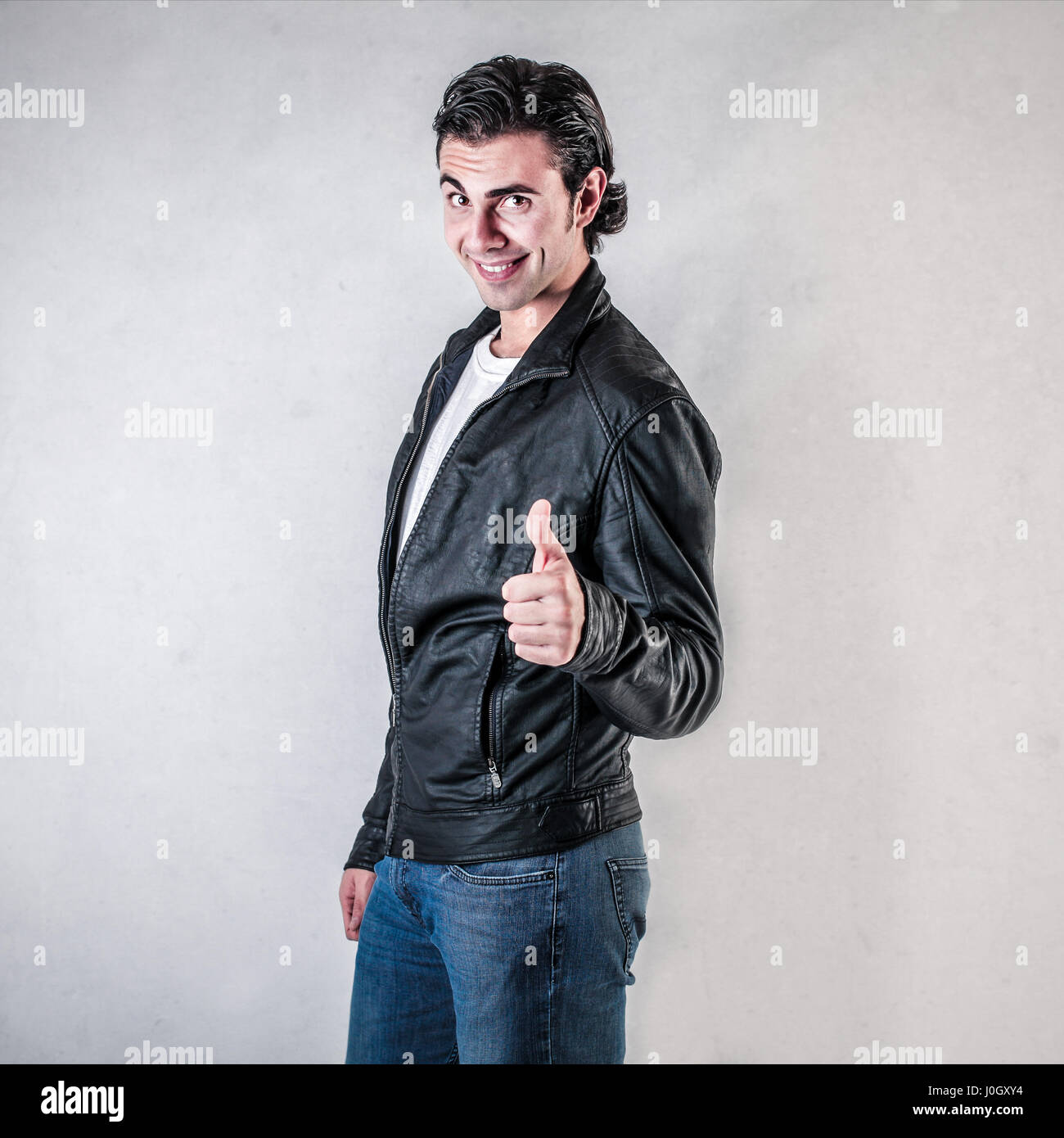 Cool man pointing at you Stock Photo