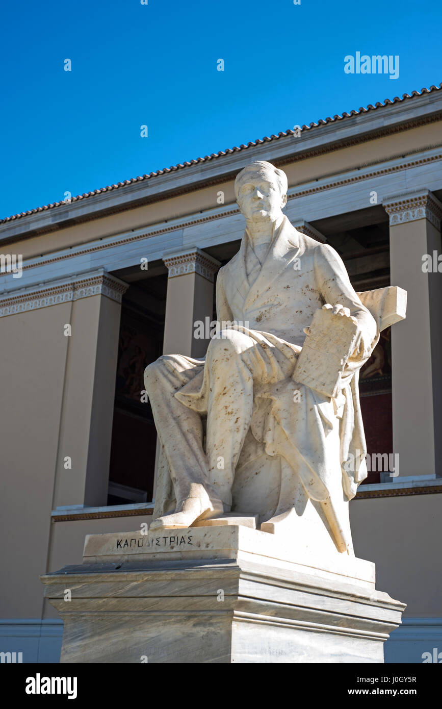 statue of the first governor of independent Greece , Ioannis Kapodistrias  Stock Photo - Alamy