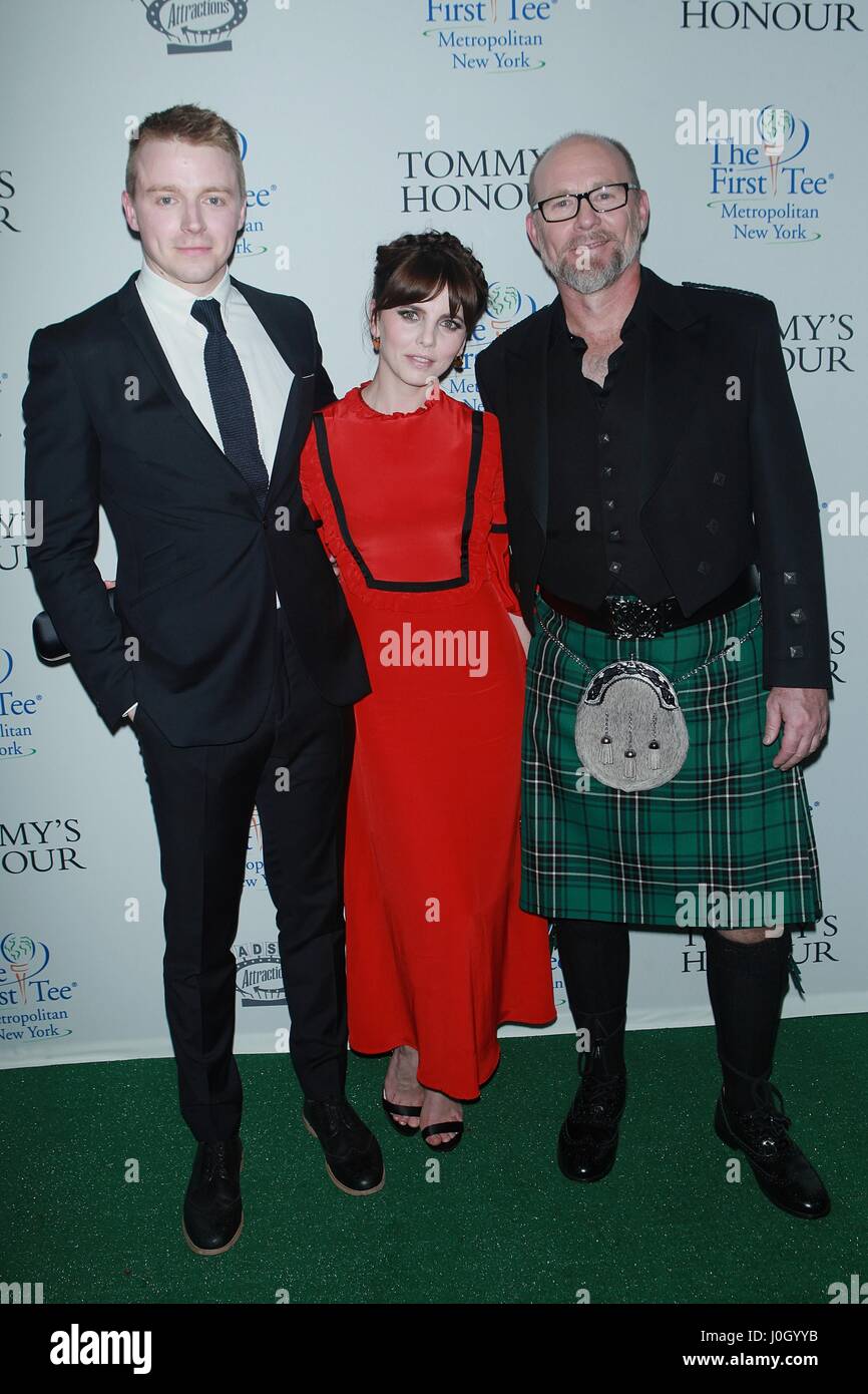 New York, NY, USA. 12th Apr, 2017. Jack Lowden, Ophelia Lovibond and Jason Connery at 'Tommy's Honour' New York Screening at AMC Loews Lincoln Square 13 Theater on April 12, 2017 in New York City. Credit: Diego Corredor/Media Punch/Alamy Live News Stock Photo