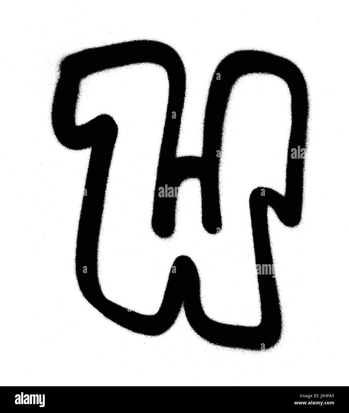 graffiti Bubble Font W in black on white Stock Vector Image & Art Alamy