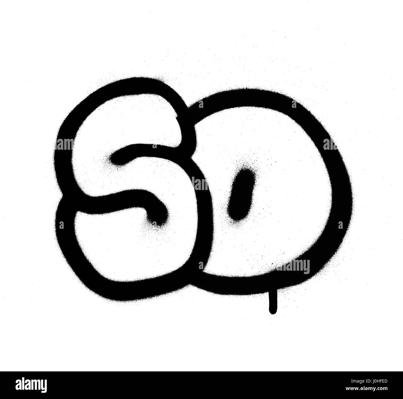 Graffiti bubble number 50 fifty hi-res stock photography and images - Alamy