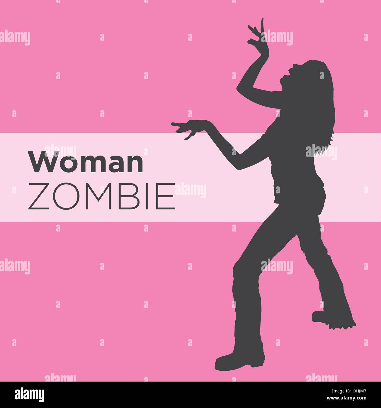 Zombie Silhouette side view images Stock Vector