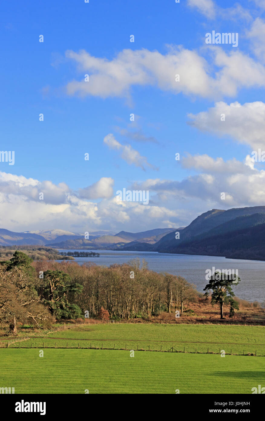 View along Bassenthwaite Lake, looking south Stock Photo