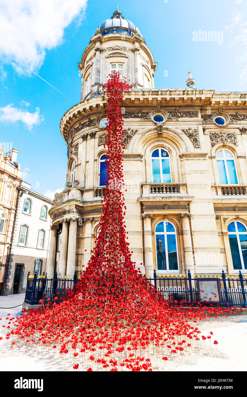 Weeping Window At Hull Cascade Of Poppies On The Maritime Museum In