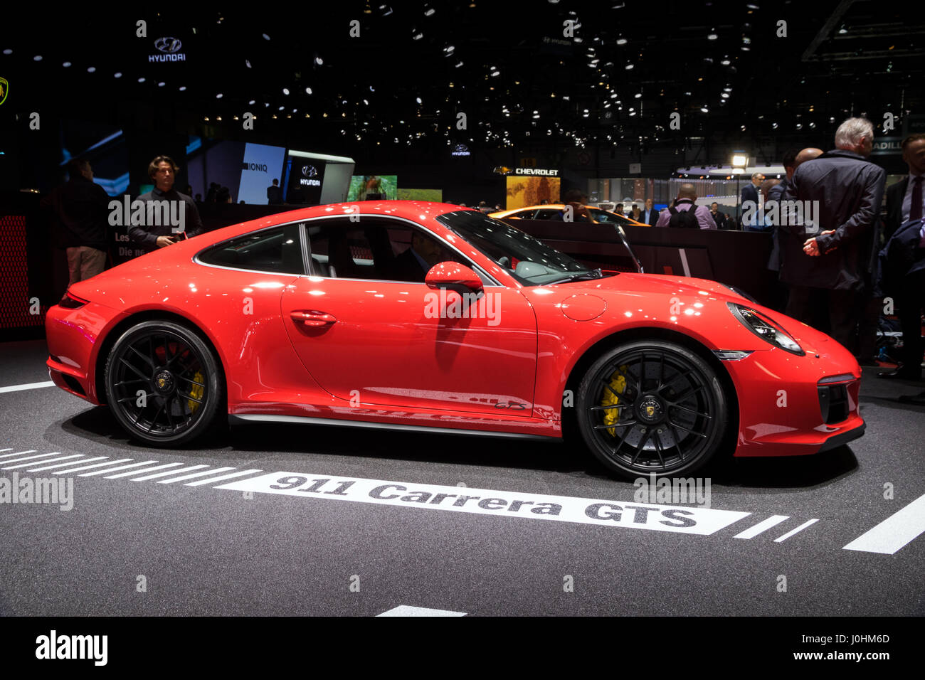 GENEVA, SWITZERLAND - MARCH 7, 2017: Porsche 911 Targa 4 GTS sports car  presented at the 87th Geneva International Motor Show Stock Photo - Alamy