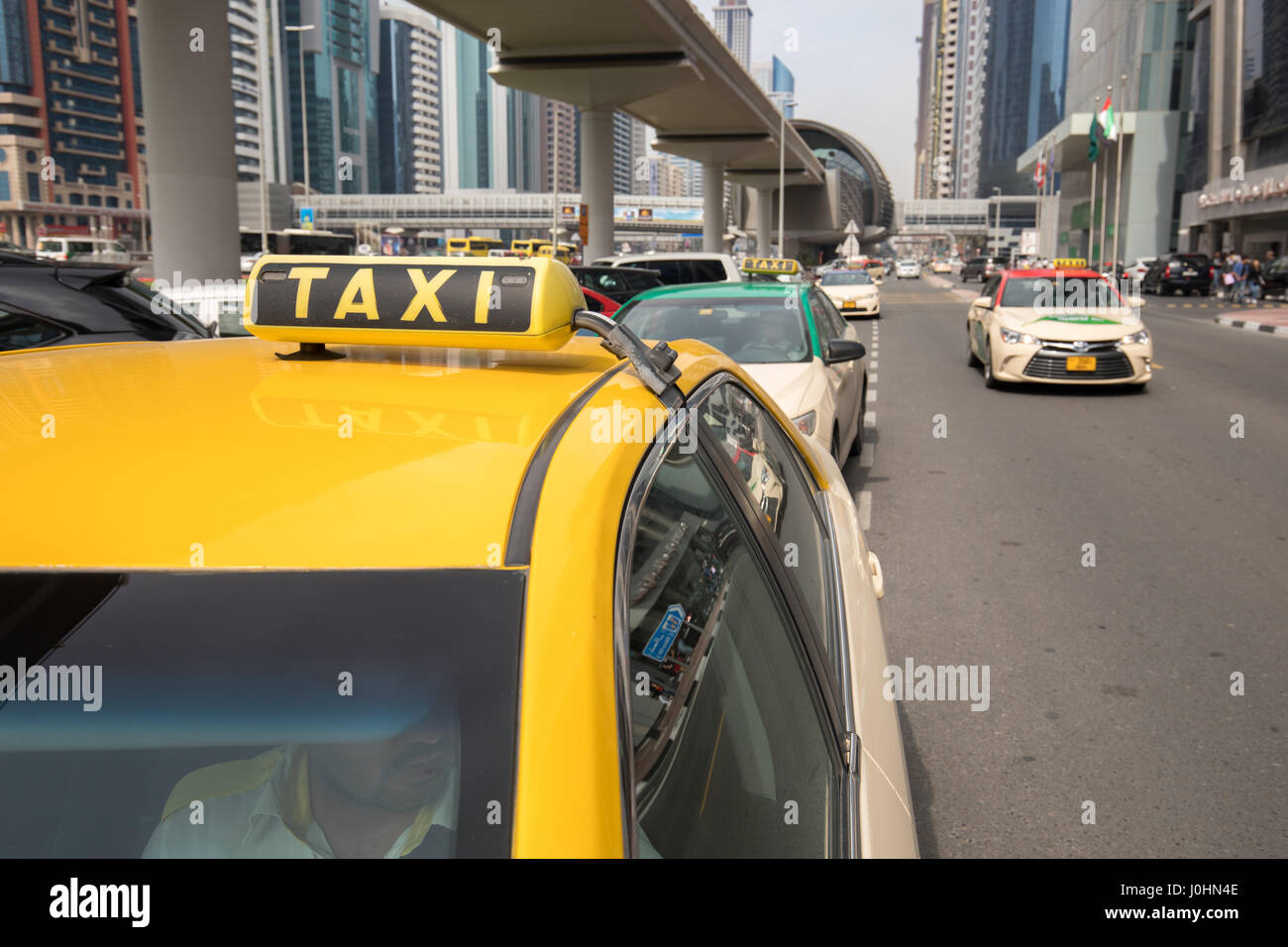 Taxi in Dubai, UAE Stock Photo