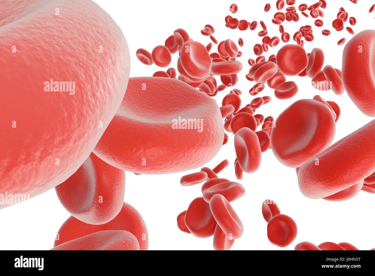 Red blood cells in artery, flow inside body, concept medical human ...