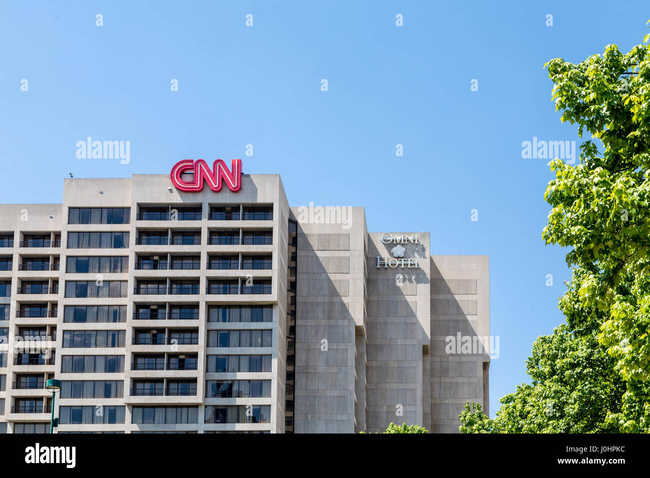CNN and Omni Hotel Stock Photo
