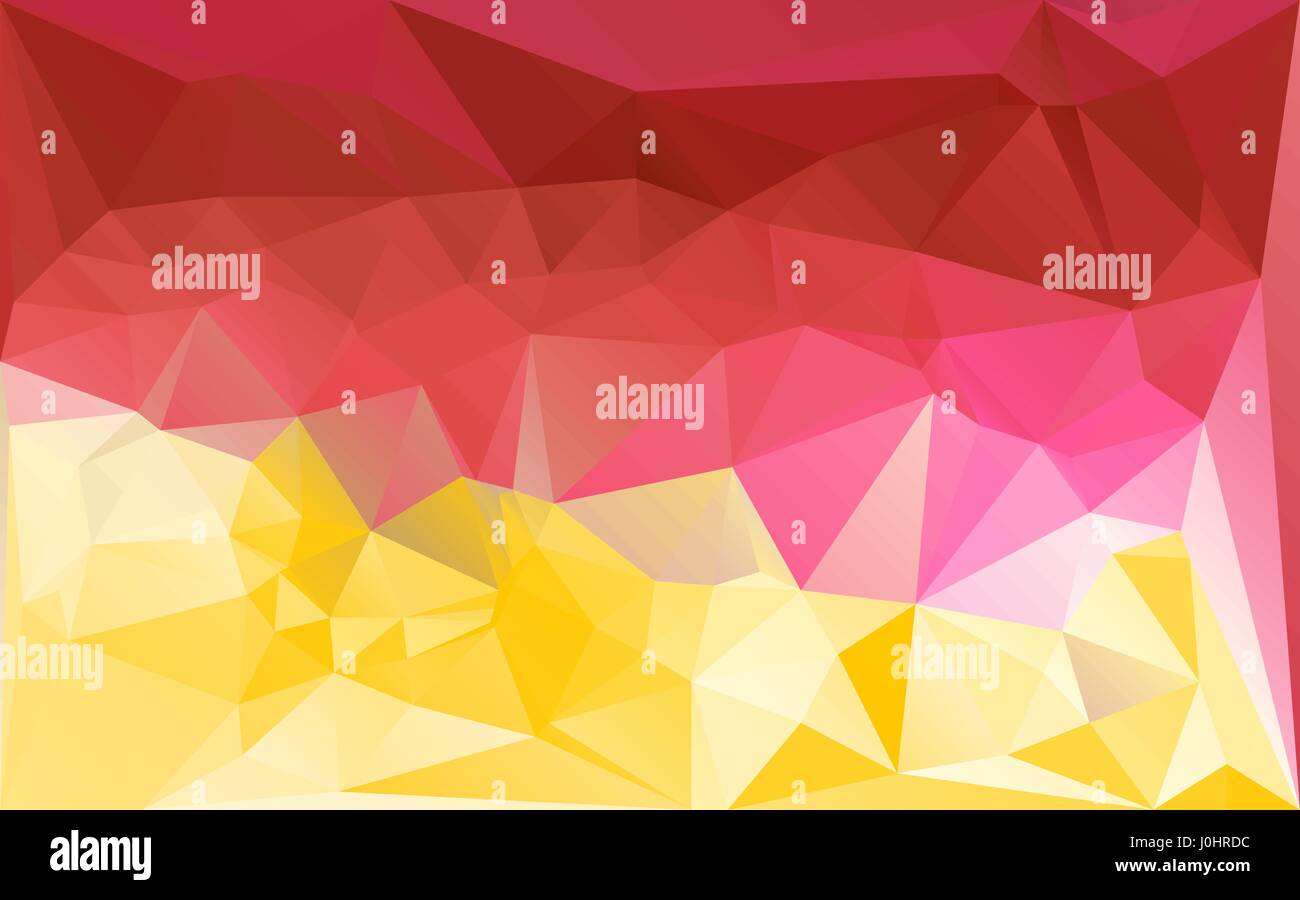 Pink reed yellow bright abstract lowpoly texture. Vector illustration. Mosaic polygonal gradient gem style banner. Triangular colorful backdrop. Stock Vector