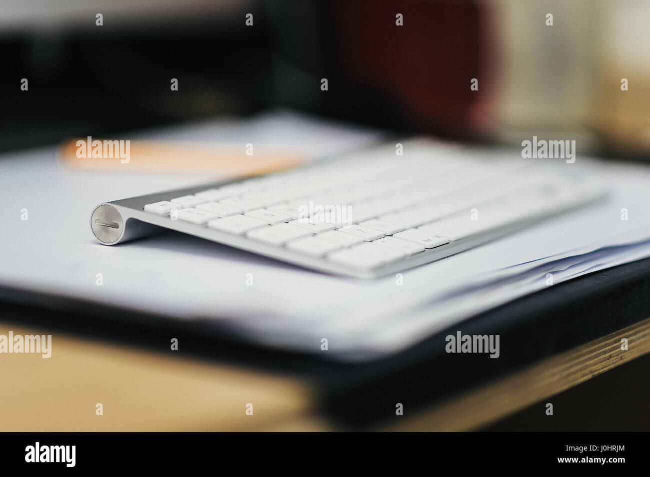 Photo of a Wireless Apple Keyboard Stock Photo