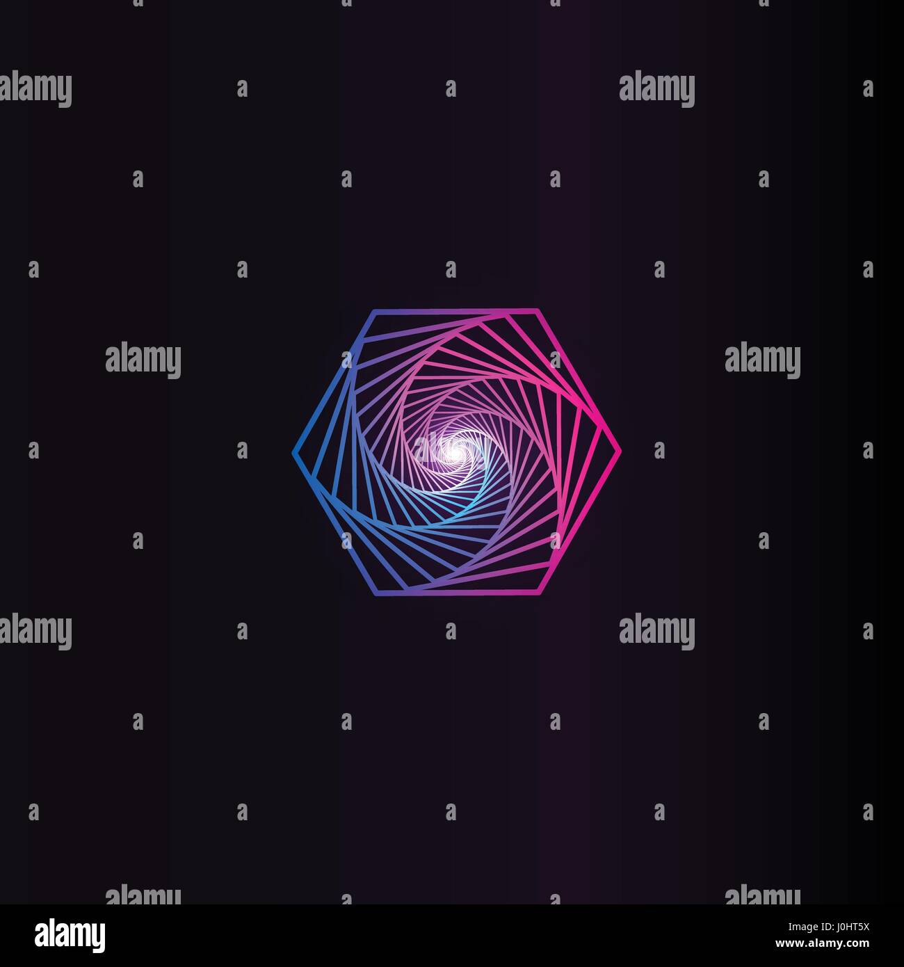 Isolated abstract colorful round shape logo, space element, swirl logotype, planet icon on black background vector illustration Stock Vector