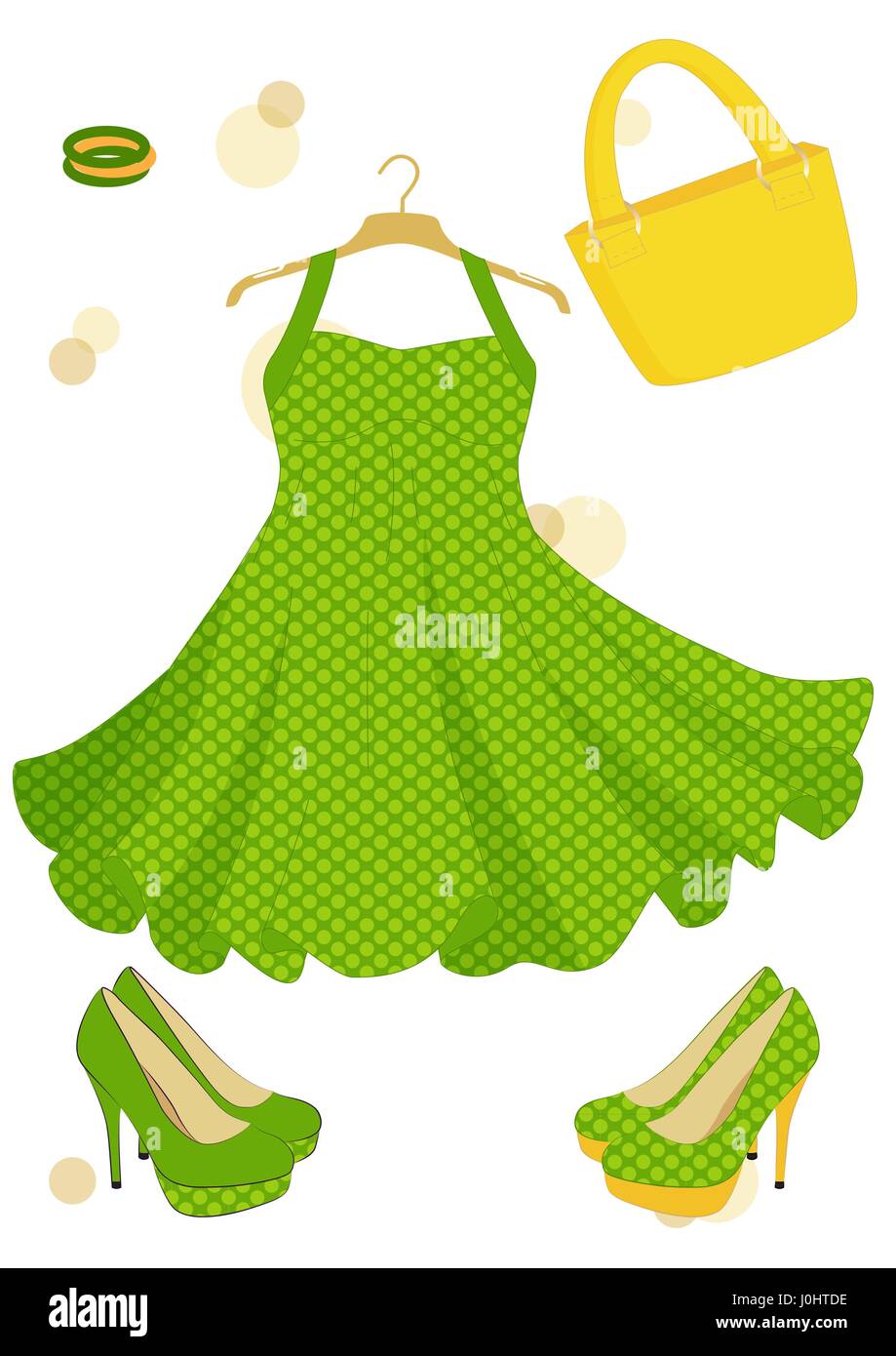 beautiful dress isolated on the white background Stock Vector Image ...