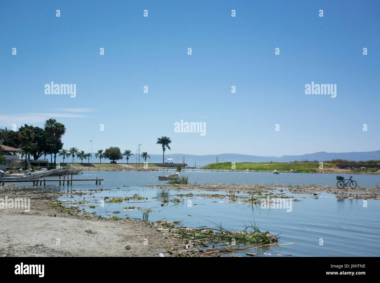 Lake front, Chapala, Jalisco, Mexico. Lake Chapala is the largest body of freshwater in Mexico