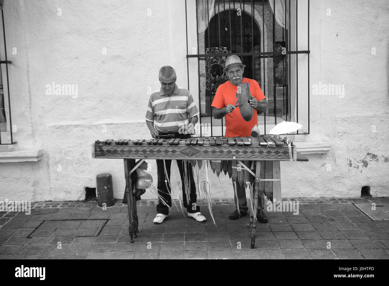 Marimba musicians Tlaquepaque, Guadalajara, Jalisco, Mexico. Stock Photo
