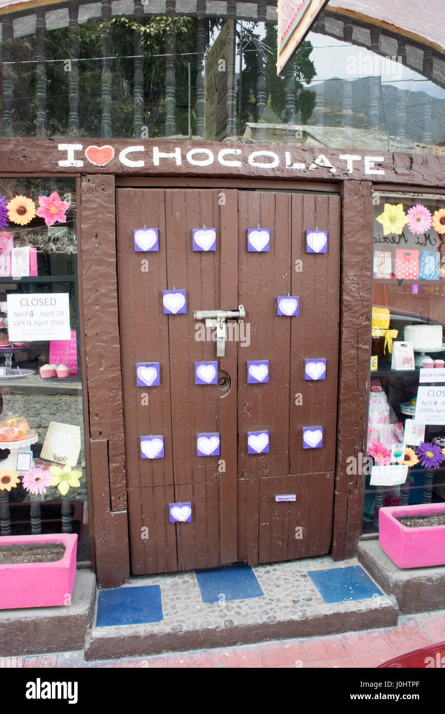 Door to chocolate shop, Ajijic, Jalisco, Mexico Stock Photo Alamy