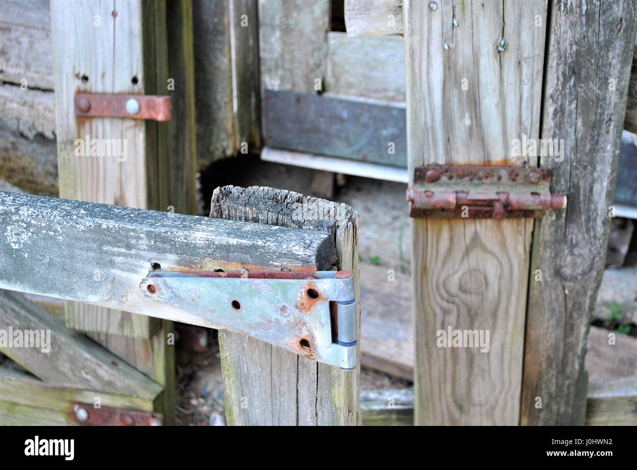 Close up view of old lock and hinge Stock Photo Alamy