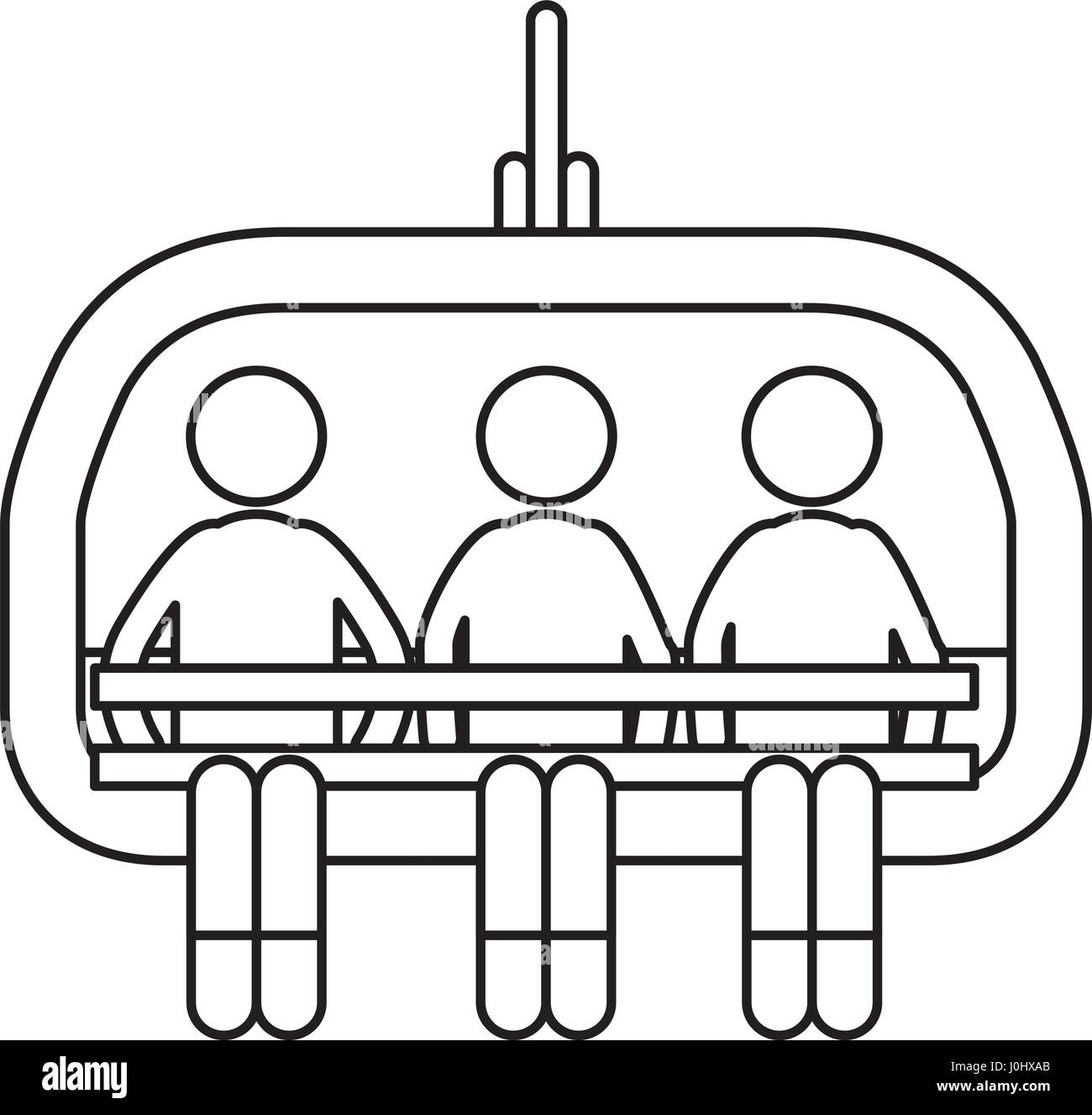 Black Mountain Chair Lift Stock Vector Images Alamy