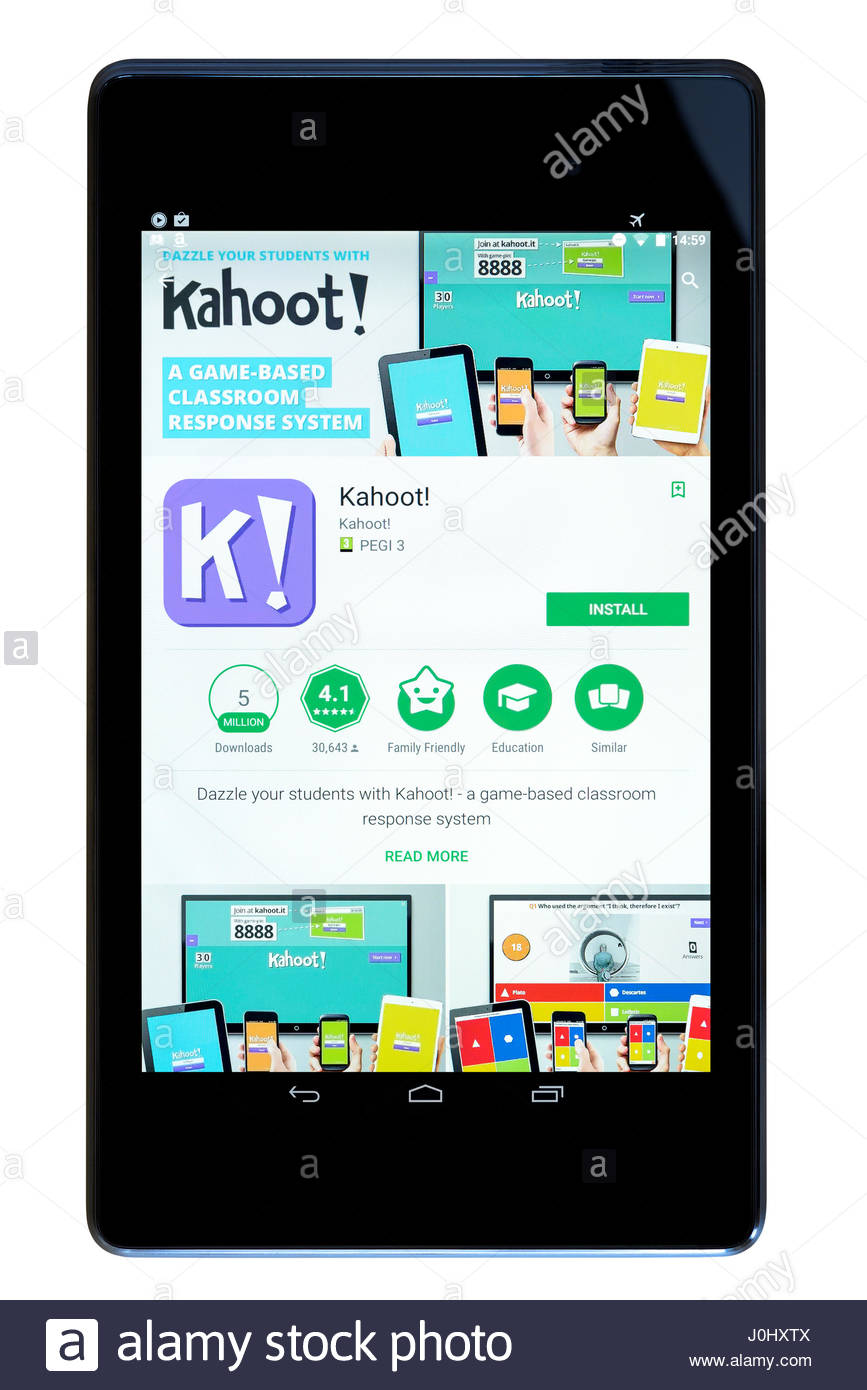 Kahoot App On An Android Tablet Pc Dorset England Uk Stock Photo Alamy