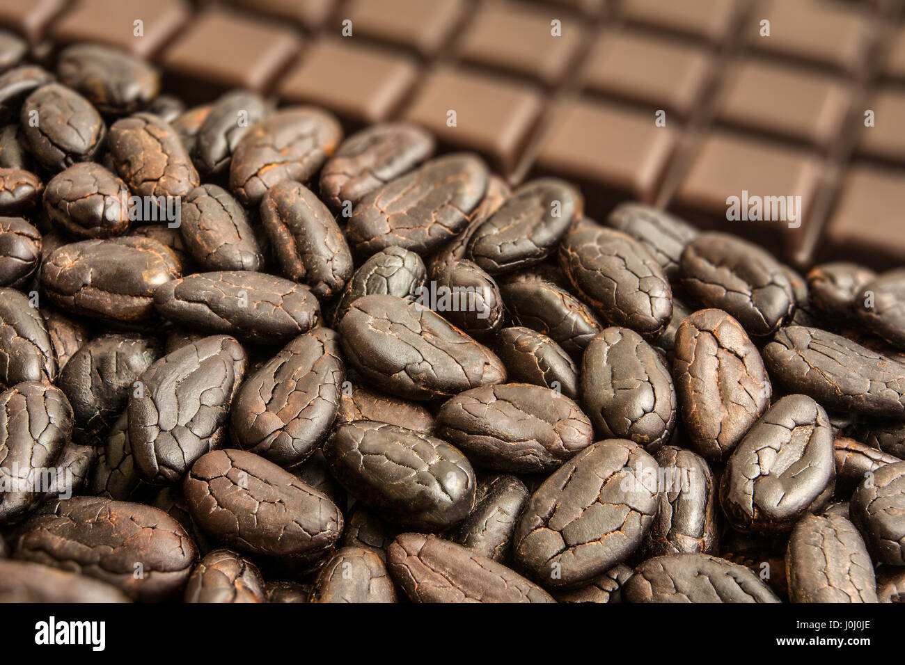Cocoa beans from Madagascar with chocolate bar Stock Photo Alamy