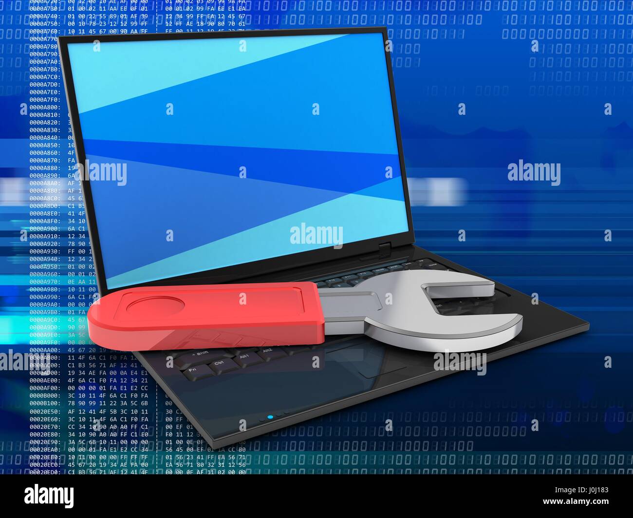 3d illustration of laptop Stock Photo - Alamy