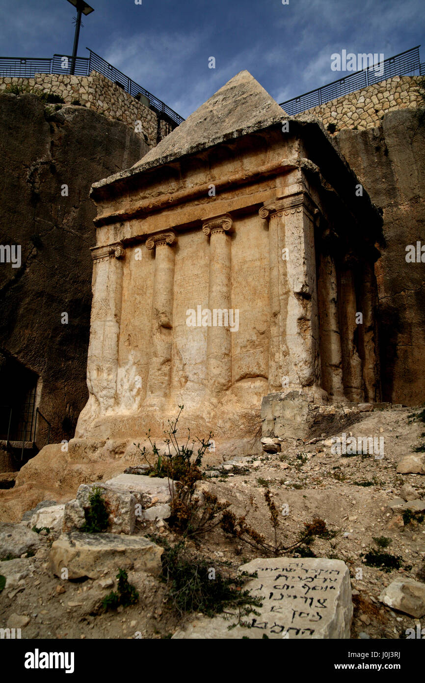 Tomb of Zechariah, an ancient stone monument carved out of solid rock