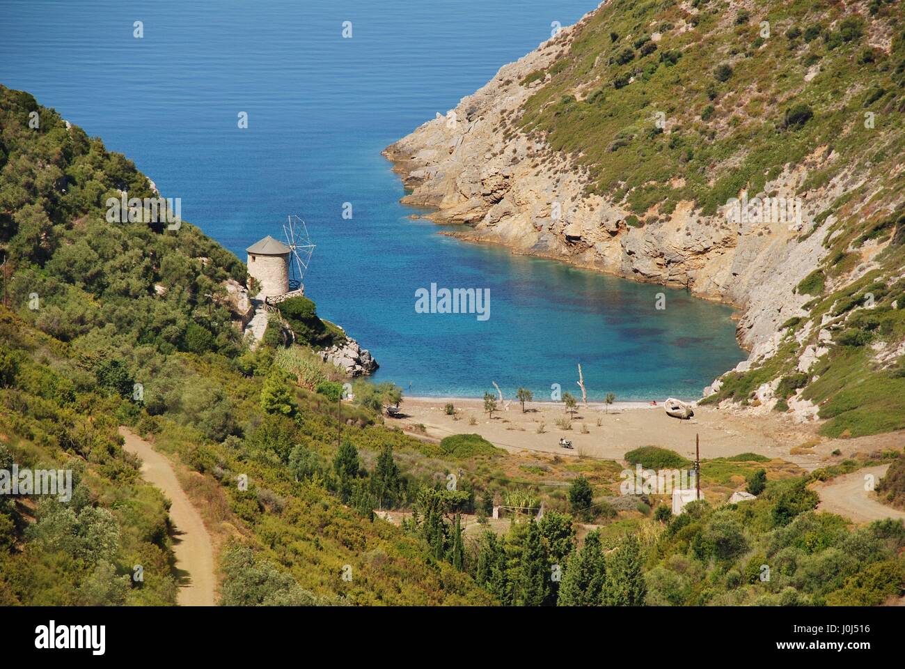 Looking down onto Gialia beach on the Greek island of Alonissos Stock Photo  - Alamy
