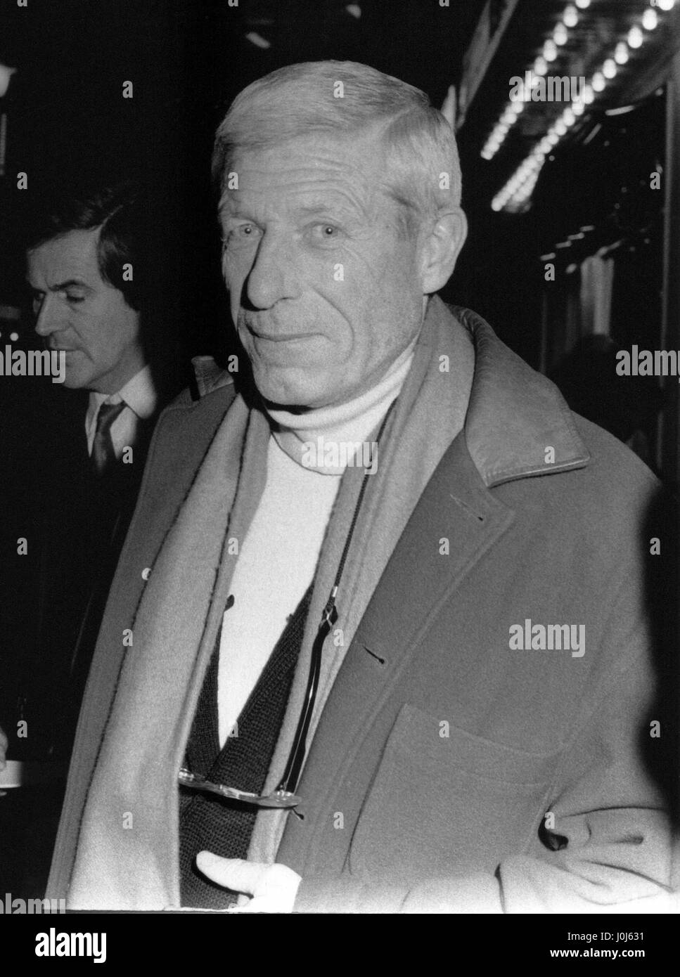 John Woodvine, British actor, attends a celebrity event in London, England on November 27, 1989. Stock Photo