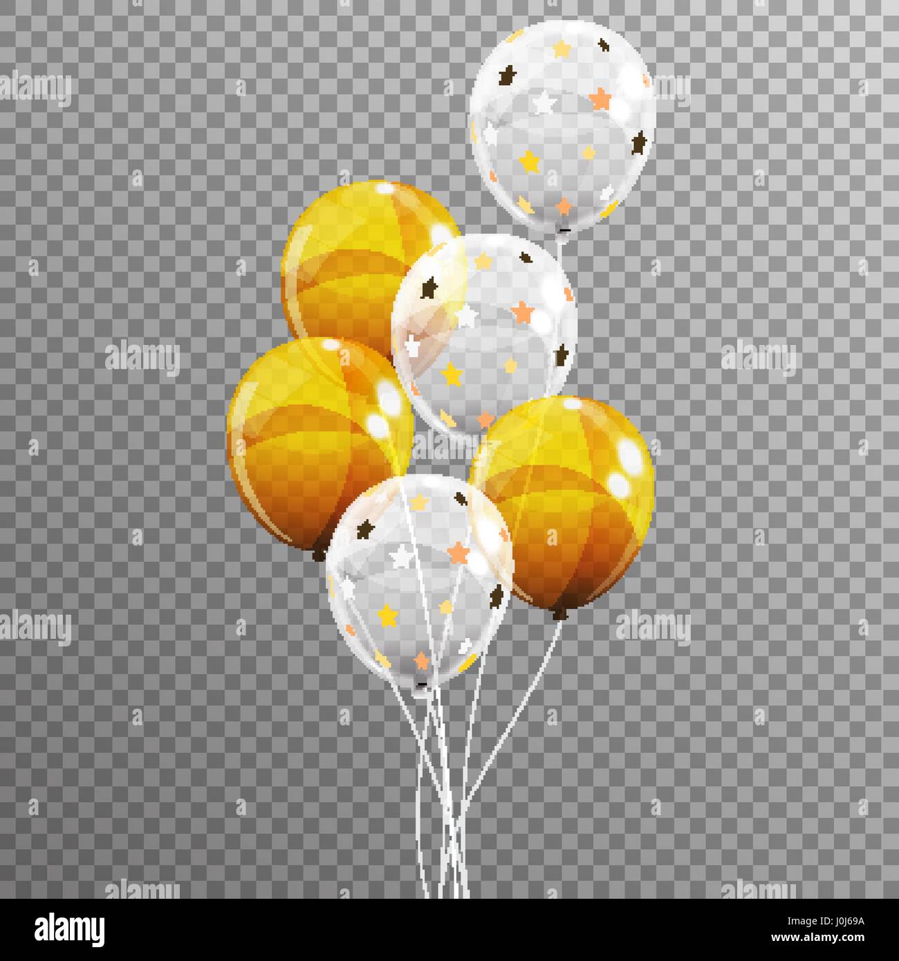 Group of Colour Glossy Helium Balloons Isolated on Transparent B Stock ...