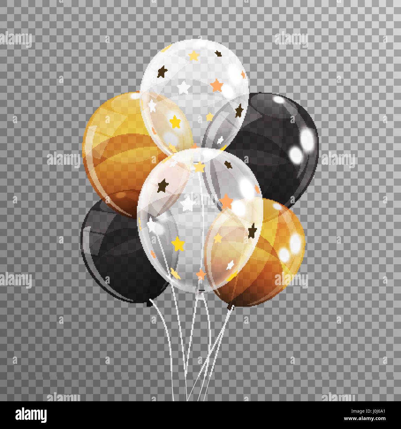 Group of Colour Glossy Helium Balloons Isolated on Transparent B Stock ...